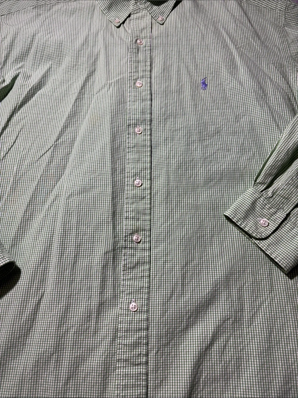 Ralph Lauren Blake Men’s XL Green Gingham Check Button Down Shirt